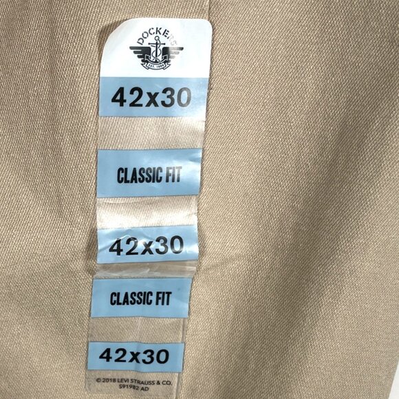 DOCKERS Pants Mens 42/30 Signature Khaki Classic Fit Cotton Stretch NEW - Picture 8 of 11